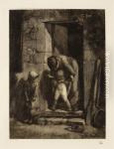 Kindness Of A Mother Oil Painting by Jean-Francois Millet