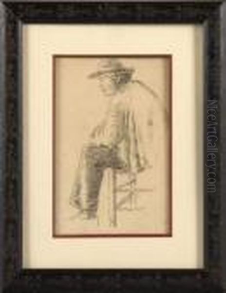 Homme Assis Oil Painting by Jean-Francois Millet