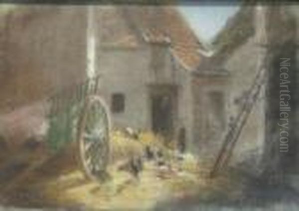 Farm Yard Scenes Oil Painting by Jean-Francois Millet