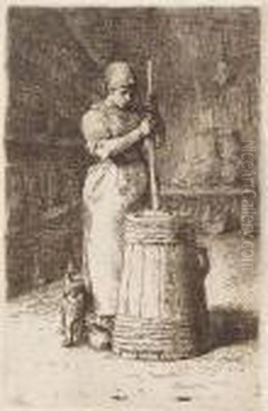 La Baratteuse by Jean-Francois Millet