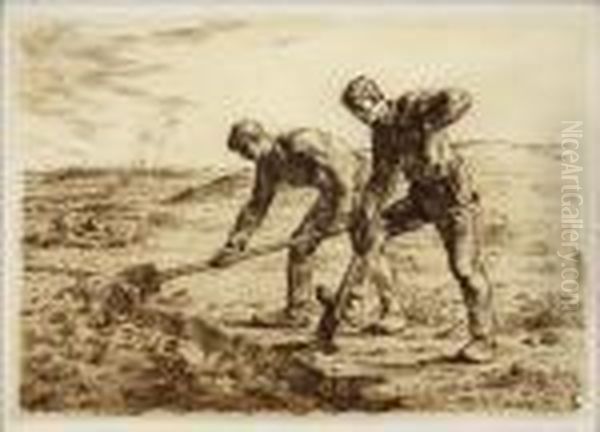 Les Becheurs (deiteil/melot 13) Oil Painting by Jean-Francois Millet