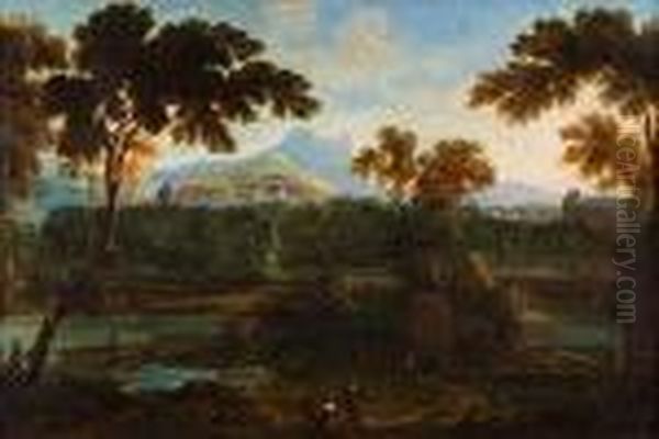 Paysage Classique Anime Oil Painting by Jean-Francois Millet