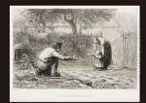 First Step Oil Painting by Jean-Francois Millet