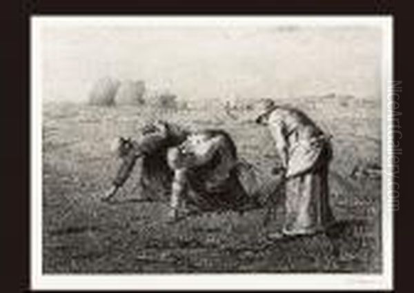 Thegleaners[dammon Version] Oil Painting by Jean-Francois Millet