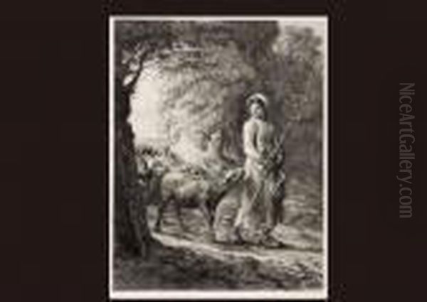 Shepherd Oil Painting by Jean-Francois Millet