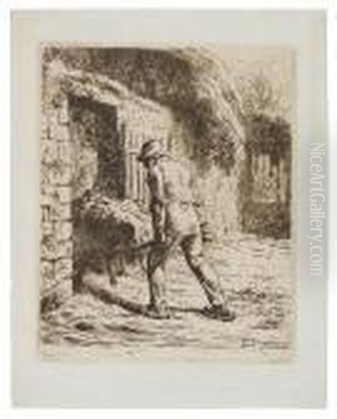 Le Paysan Rentrant Du Fumier Oil Painting by Jean-Francois Millet