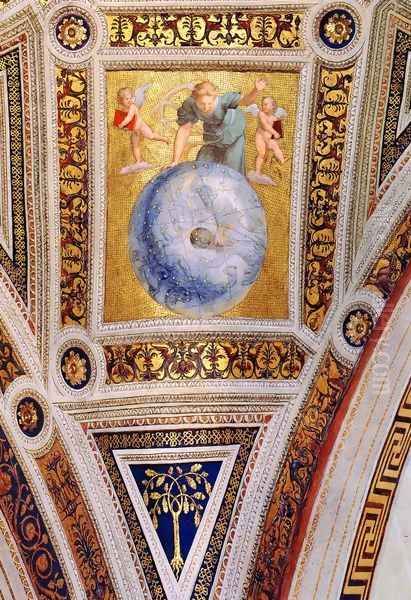 The Stanza della Segnatura Ceiling: Prime Mover [detail: 1] Oil Painting by Raphael