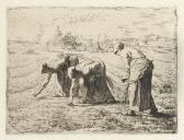 Les Glaneuses (delteil 12) Oil Painting by Jean-Francois Millet