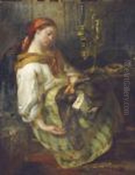 The Sleeping Seamstress Oil Painting by Jean-Francois Millet