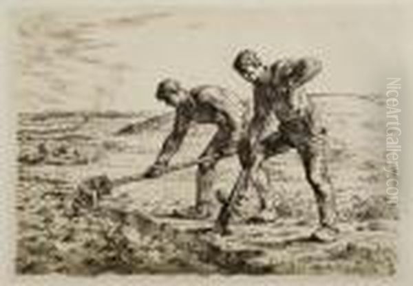 Les Becheurs Oil Painting by Jean-Francois Millet