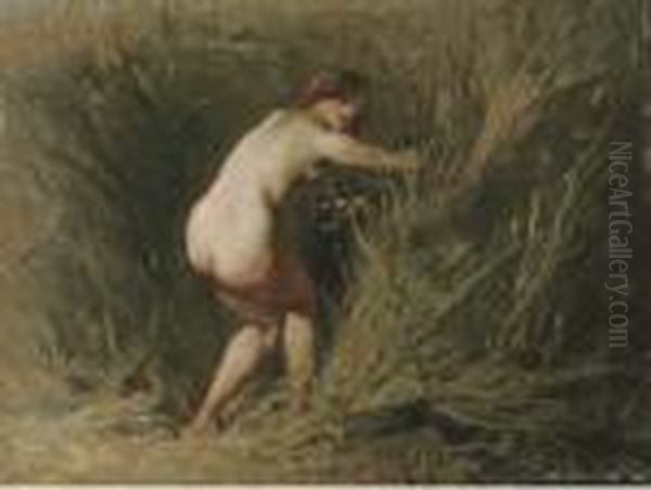 Nymphe Dans Les Roseaux Oil Painting by Jean-Francois Millet