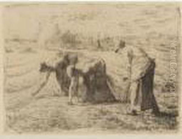 Les Glaneuses (delteil 12) Oil Painting by Jean-Francois Millet