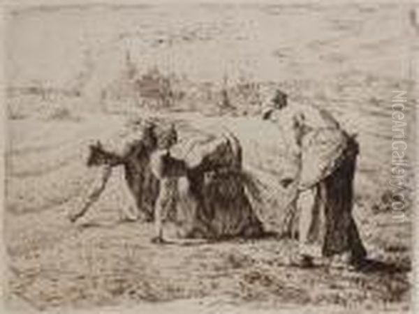 The Gleaners (melot M 12) Oil Painting by Jean-Francois Millet