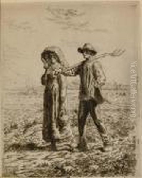 Le Depart Pour Le Travail Oil Painting by Jean-Francois Millet