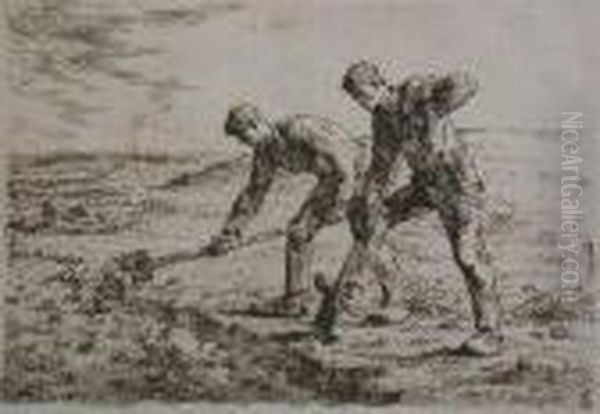 Les Becheurs Oil Painting by Jean-Francois Millet