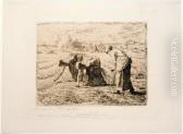 Les Glaneuses (delteil 12; Melot 12) Oil Painting by Jean-Francois Millet