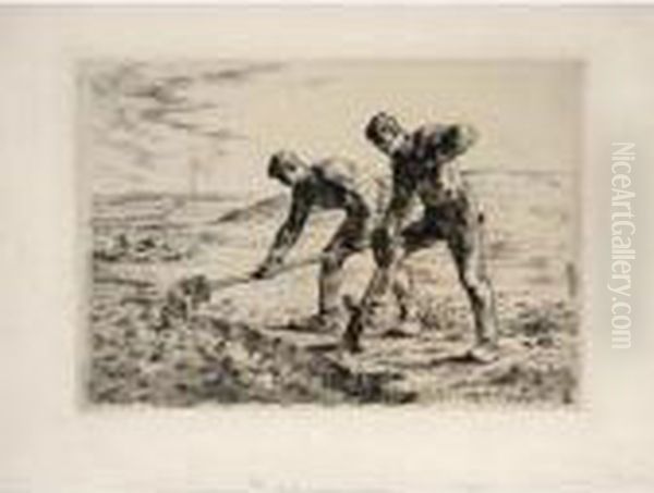 Les Becheurs (d.13; M.13) Oil Painting by Jean-Francois Millet