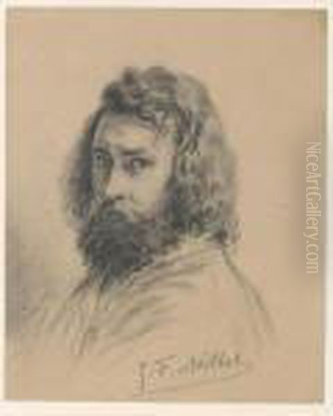 Self-portrait Oil Painting by Jean-Francois Millet