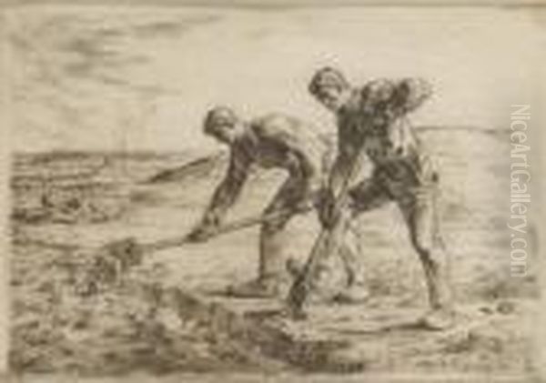 Les Becheurs Oil Painting by Jean-Francois Millet