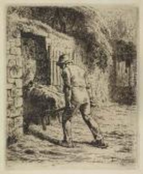 Untitled Oil Painting by Jean-Francois Millet