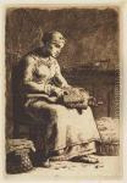 Untitled Oil Painting by Jean-Francois Millet