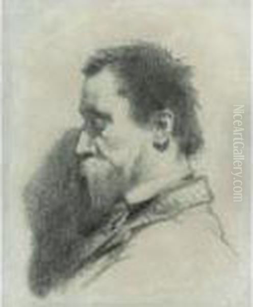 Portrait Of A Man, Said To Be Leopold Desbrosses Oil Painting by Jean-Francois Millet