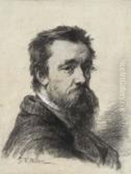 Portrait De Victor Dupre, En Buste Oil Painting by Jean-Francois Millet