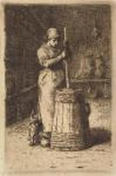 La Barrateuse Oil Painting by Jean-Francois Millet