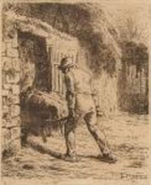 Le Paysan Rentrant Du Fumier Oil Painting by Jean-Francois Millet