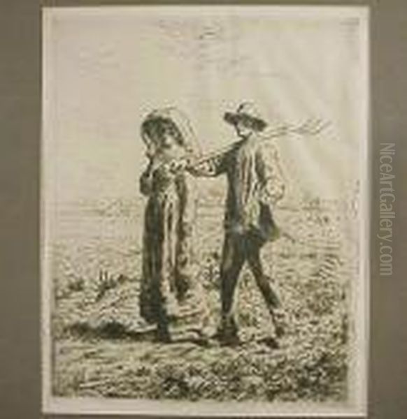 Le Depart Pour Le Travail Oil Painting by Jean-Francois Millet