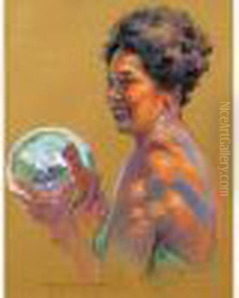 Femme A La Boule De Cristal Oil Painting by Maurice Milliere