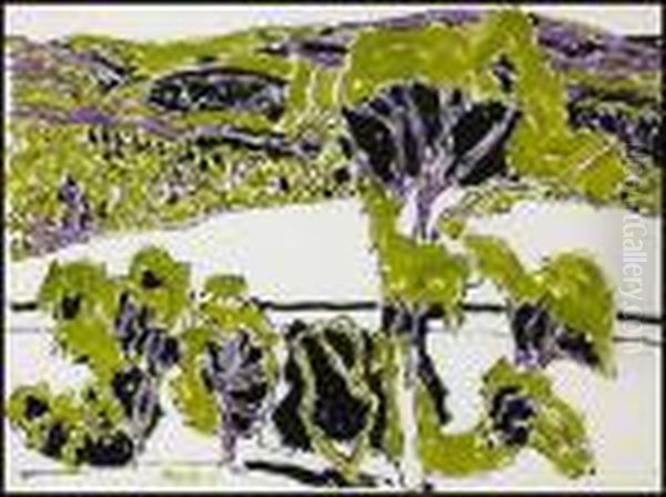 Green And Mauve, Boston Corners, Ny by David Brown Milne