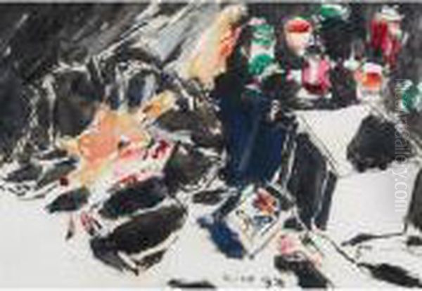 Campfire After Dinner Oil Painting by David Brown Milne