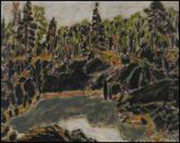 Dark Pool, Temagami Oil Painting by David Brown Milne