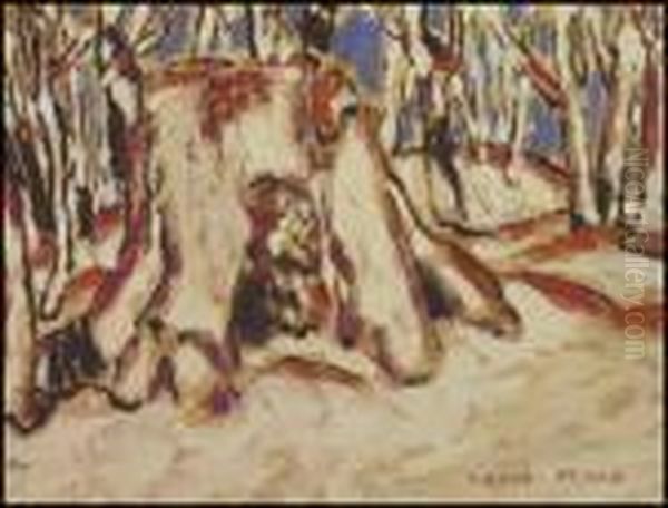 Stump Among The Saplings Oil Painting by David Brown Milne