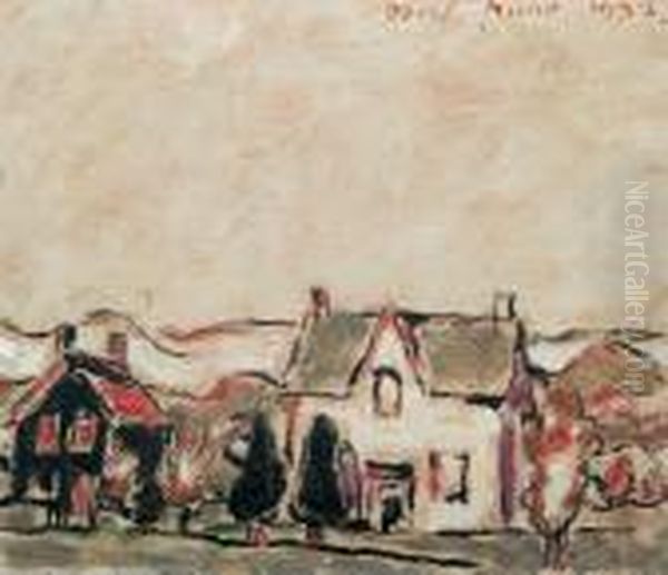 Our House And The Neighbours', Palgrave Oil Painting by David Brown Milne