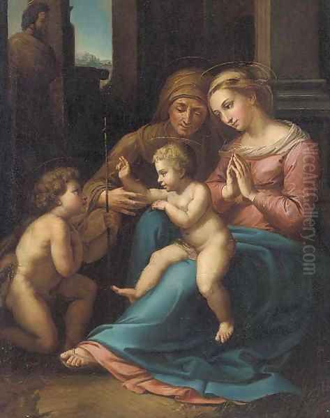 The Virgin and Child with the Infant Saint John the Baptist and Saint Elizabeth Oil Painting by Raphael