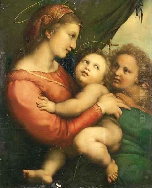 The Madonna and Child with the Infant Saint John the Baptist 2 Oil Painting by Raphael