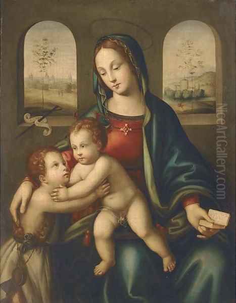 The Madonna and Child with the Infant Saint John the Baptist 3 Oil Painting by Raphael