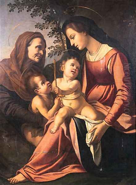 The Madonna and Child with the Infant Saint John the Baptist and Saint Elizabeth Oil Painting by Raphael