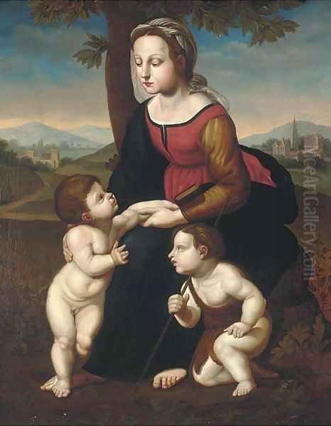 The Madonna and Child with the Infant Saint John the Baptist Oil Painting by Raphael