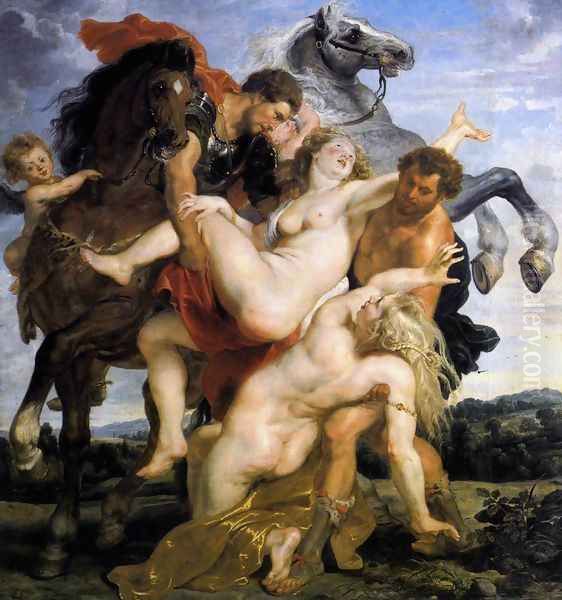 Rape of the Daughters of Leucippus c. 1617 Oil Painting by Peter Paul Rubens