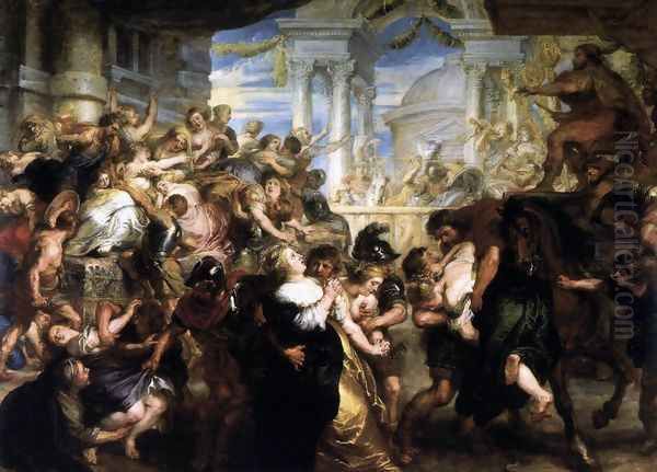 The Rape of the Sabine Women 1635-37 Oil Painting by Peter Paul Rubens