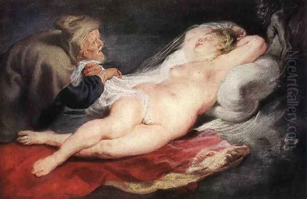 The Hermit and the Sleeping Angelica 1626-28 Oil Painting by Peter Paul Rubens