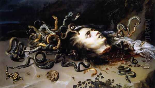 The Head of Medusa c. 1617 Oil Painting by Peter Paul Rubens