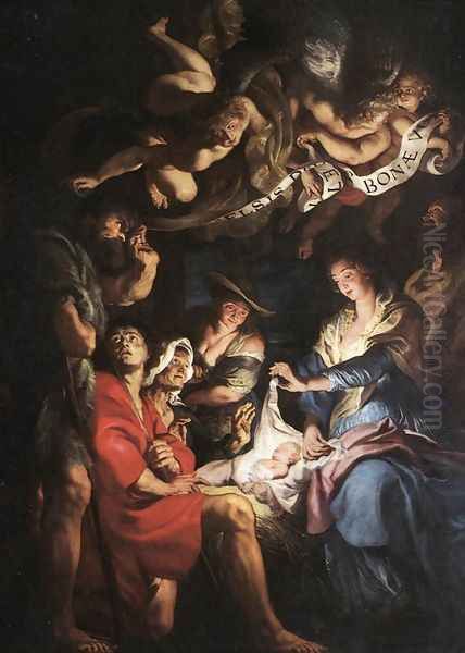 Adoration of the Shepherds c. 1608 Oil Painting by Peter Paul Rubens