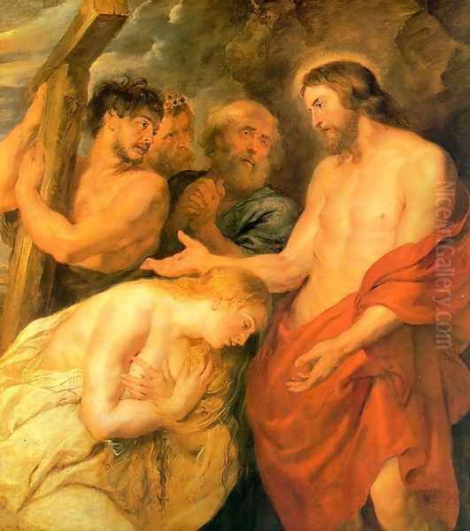 Christ and Mary Magdalene 1618 Oil Painting by Peter Paul Rubens