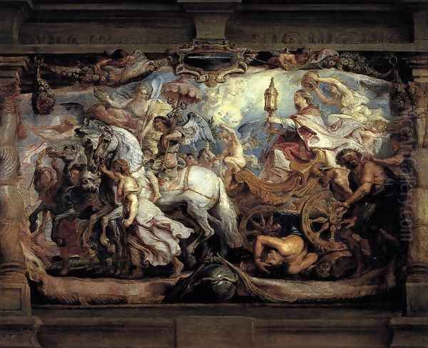 Triumph of Church over Fury, Discord, and Hate 1628 Oil Painting by Peter Paul Rubens