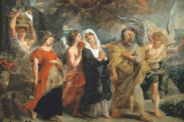 After The Flight of Lot, Rubens Oil Painting by Peter Paul Rubens