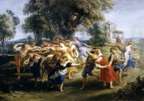 Dance of Italian Villagers c. 1636 Oil Painting by Peter Paul Rubens